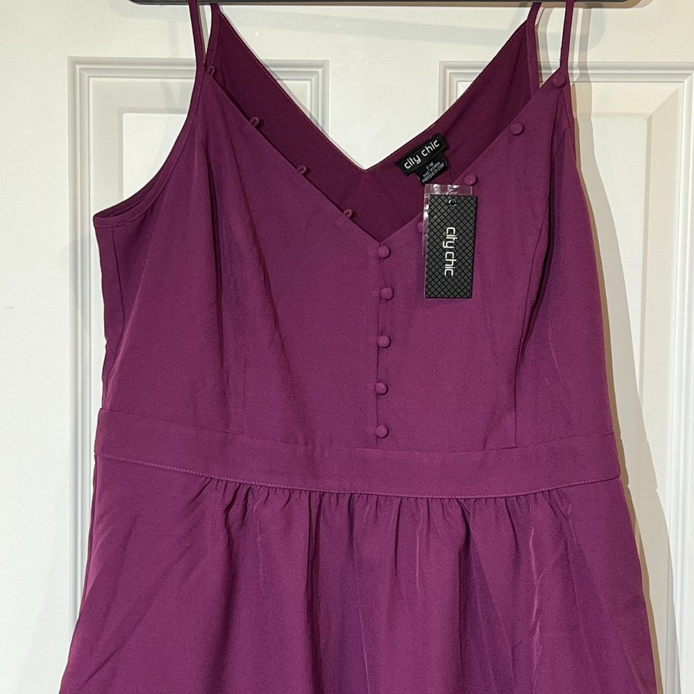 City Chic V-neck Peplum Top - Spaghetti Strap Tank